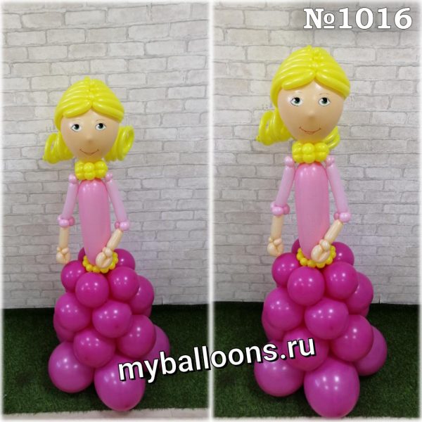 Принцесса из воздушных шаров в розовом