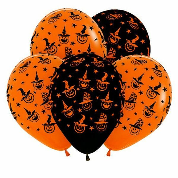 Воздушные шары на хеллоуин с тыквами