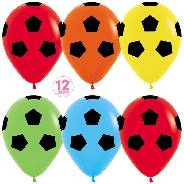 разноцветные шарики в виде футбольного мяча