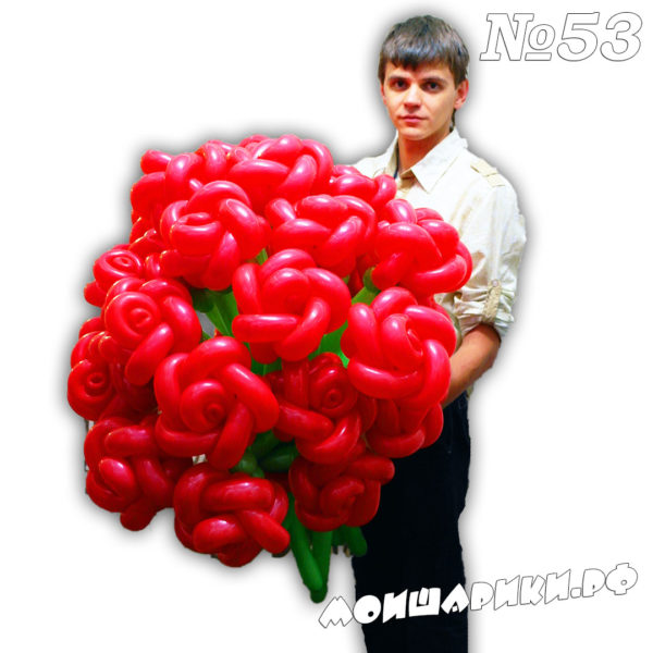 Красные розы из воздушных шаров