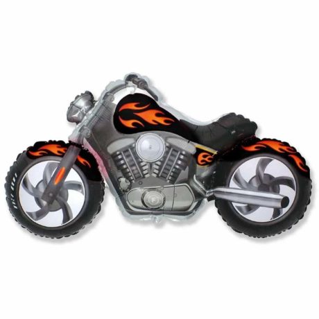 Мотоцикл фольгированный черно-оранжевый