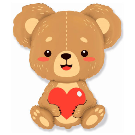 Медвежонок фольгированный с сердечком